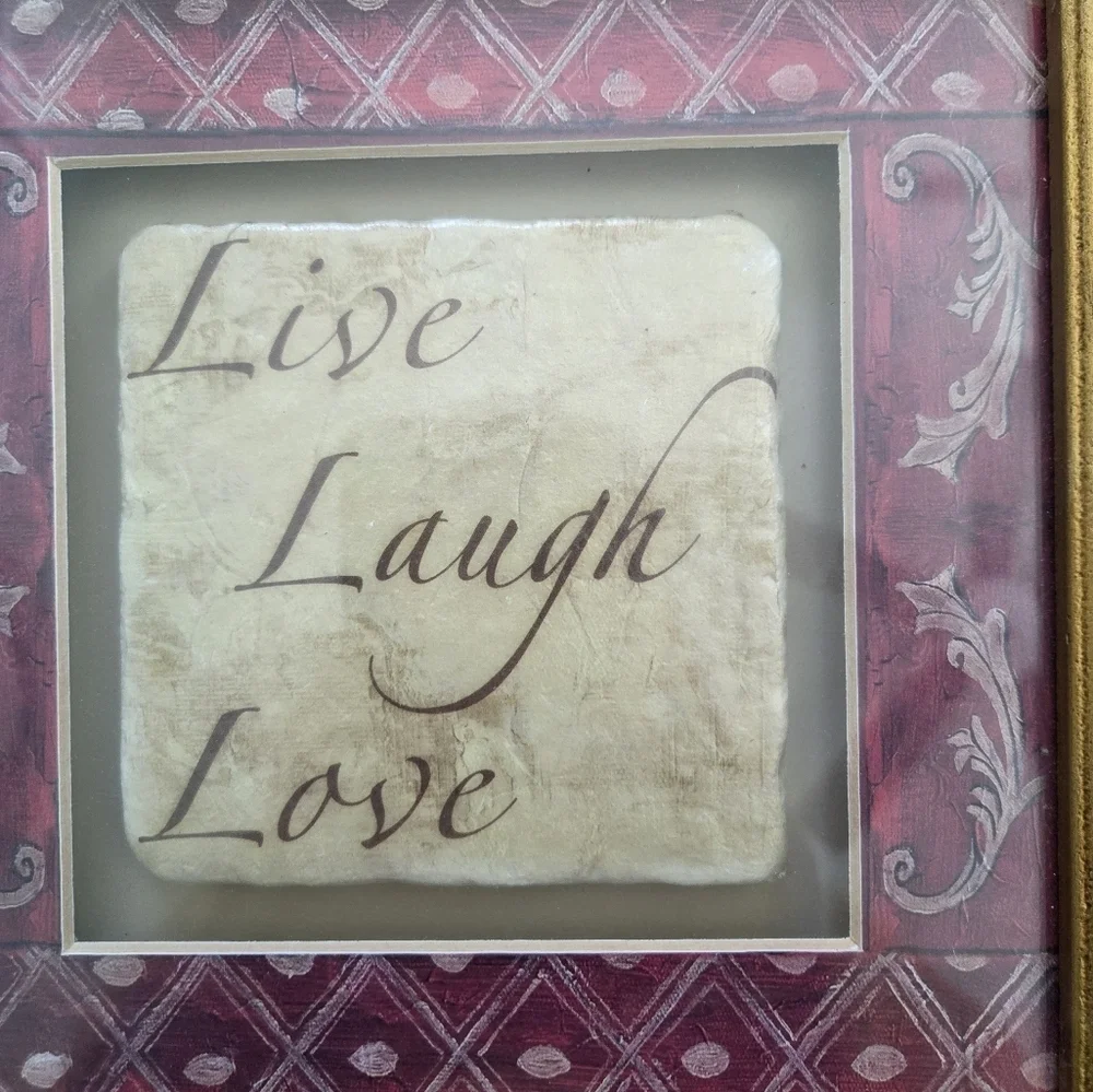 Gold Framed Live Laugh Love Wall Art